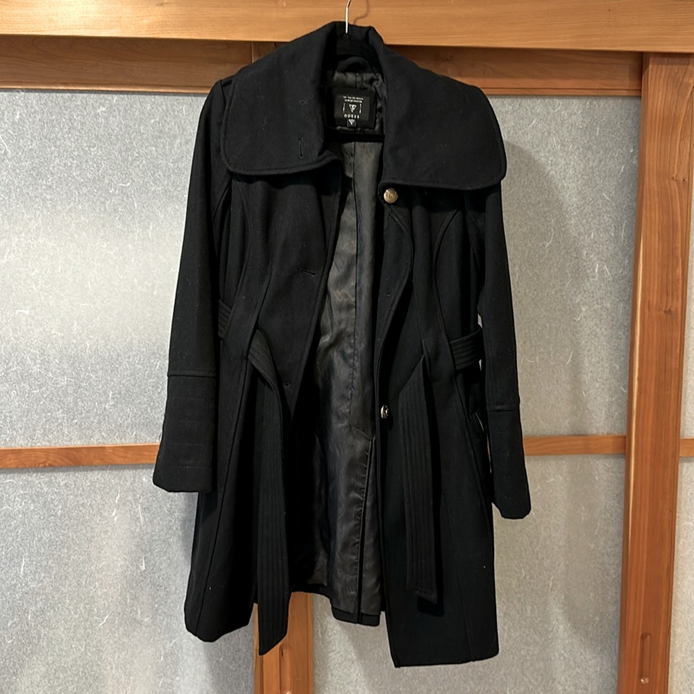 Belted wool blend coat